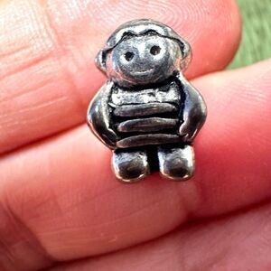 Silver tone boy charm